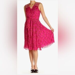Diane Von Furstenberg DVF pink floral wrap dress